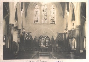 Following the 1931 reconfiguration of the church - the addition of a centre aisle.